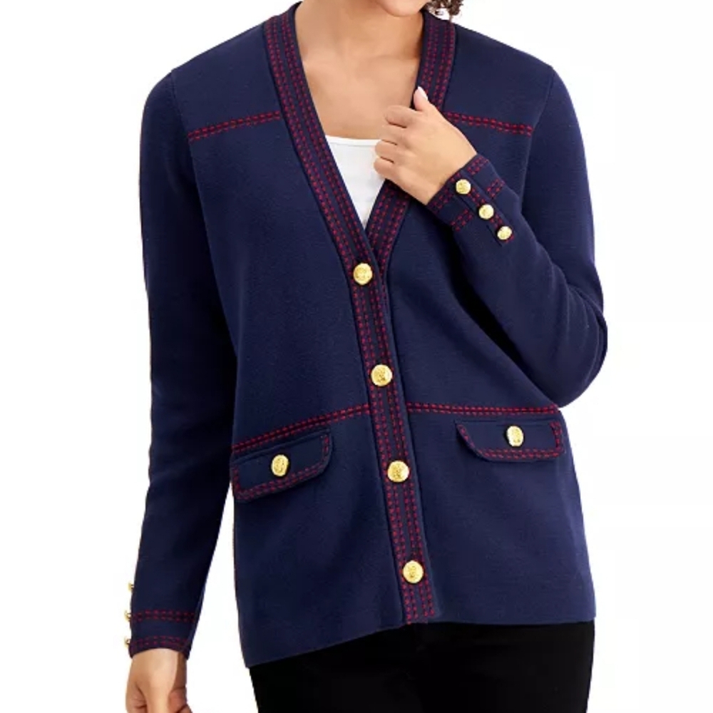 Charter Club Milano Preppy Classic Petite M Cardigan NWT